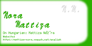 nora mattiza business card